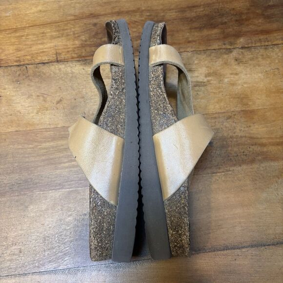 Mephisto Helen Women's EU37 US6,5 Tan Leather Slip On Thong Slide Sandals - Picture 6 of 12